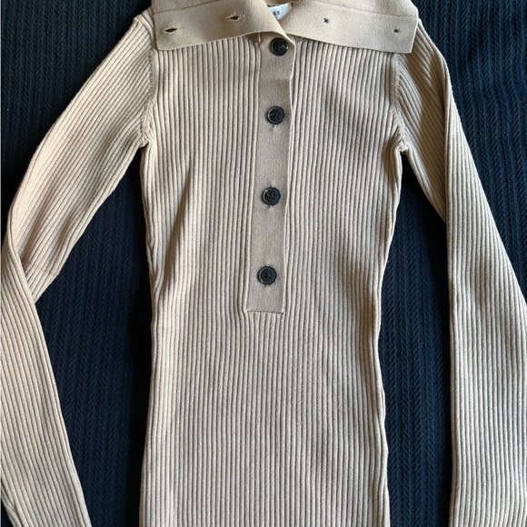 Reiss Tan Ribbed Cardigan - Picture 11 of 11